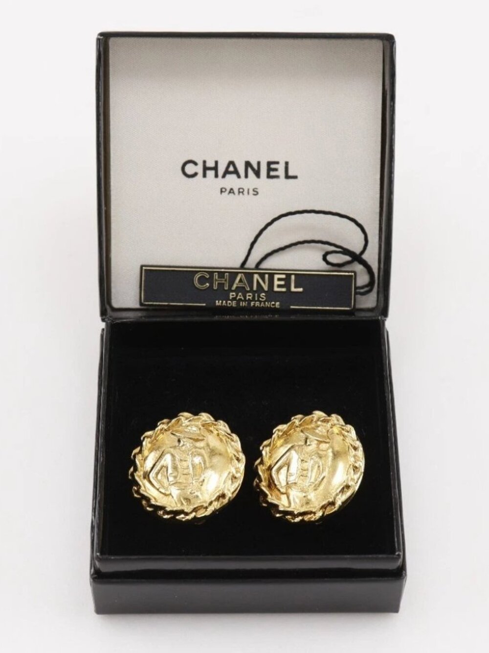 CHANEL Coco Mademoiselle Earring vintage Plated Gold 21.2g Women - Picture 2 of 9